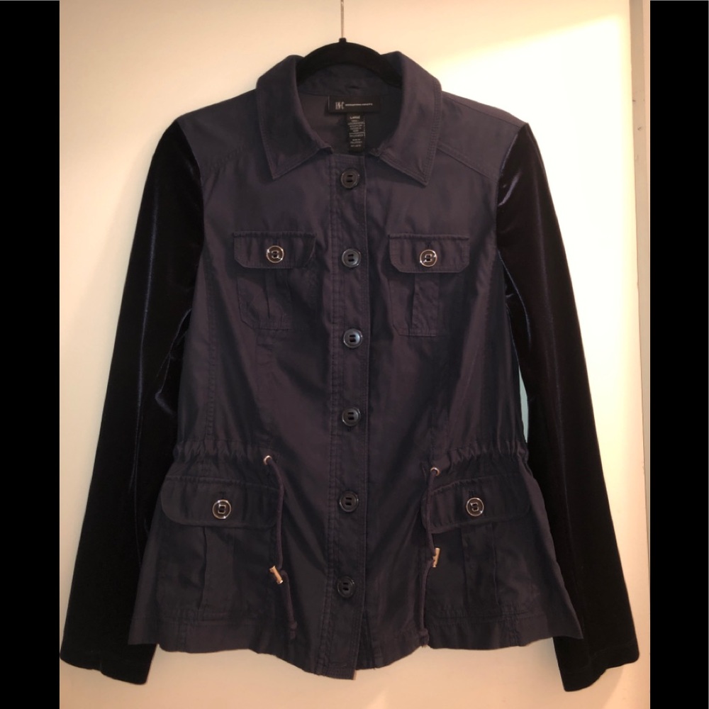 INC Utility Jacket Velour Sleeves/Removable Hood